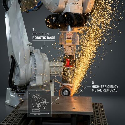 AI Vision Guided Robotic Wide Belt Sanding Cell RG1200 for Automated Metal Deburring